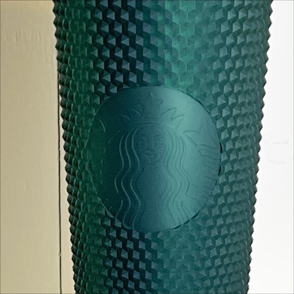NWT Limited Edition 2022 Starbucks Matte Dark Green Venti Studded Tumbler Cup - Picture 2 of 4